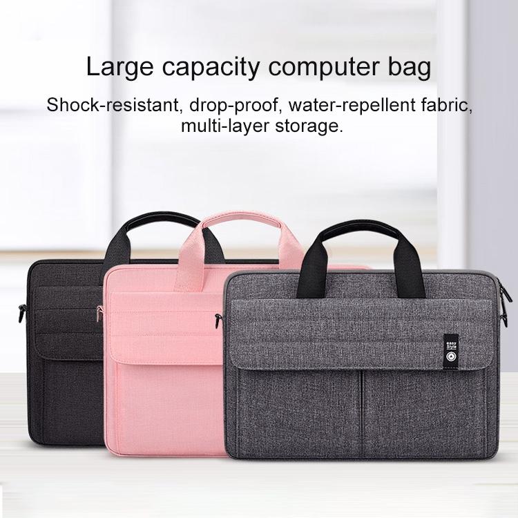 15.4 Inch Laptop Carrying Bag with Shoulder Strap - Handheld Briefcase Style - Black