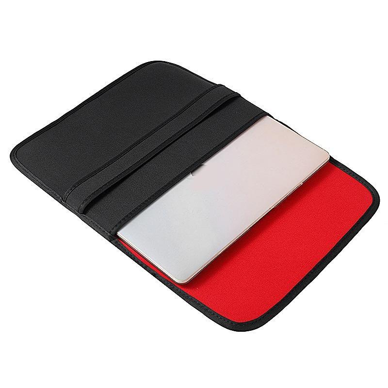 Horizontal Flap Clutch Bag with Neoprene Laptop Lining - Black - 15 Inch