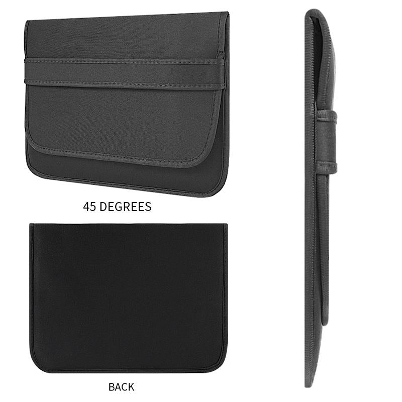 Horizontal Flap Clutch Bag with Neoprene Laptop Lining - Black - 15 Inch