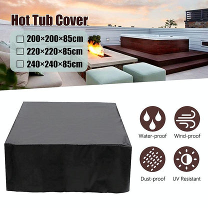 Waterproof Dustproof Protection Cover for Bathtub Pool Table & Chair - 231x231x90cm - Black