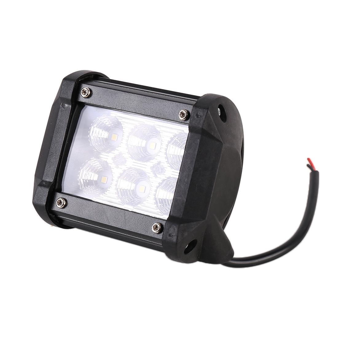 18W 6 Led White Light Floodlight Engineering Lamp / Waterproof Ip67 Suvs Light Dc 10 - 30V Black