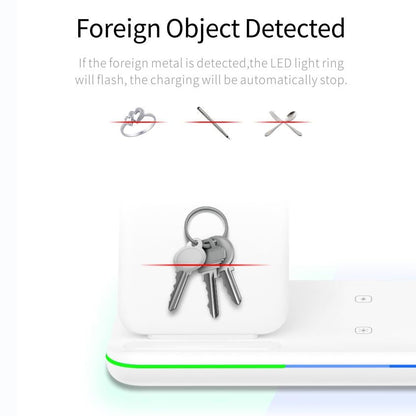 3 In 1 Magnetic Wireless Charger With Touch Ring Light - Black