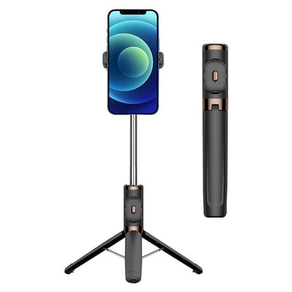 Wireless Selfie Stick with Remote Tripod - Compact Design - Black