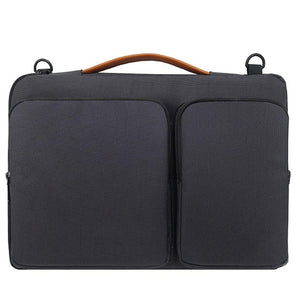 Waterproof Nylon Laptop Handbag with Trolley Strap - Fits 13-14 Inch Laptops - Black