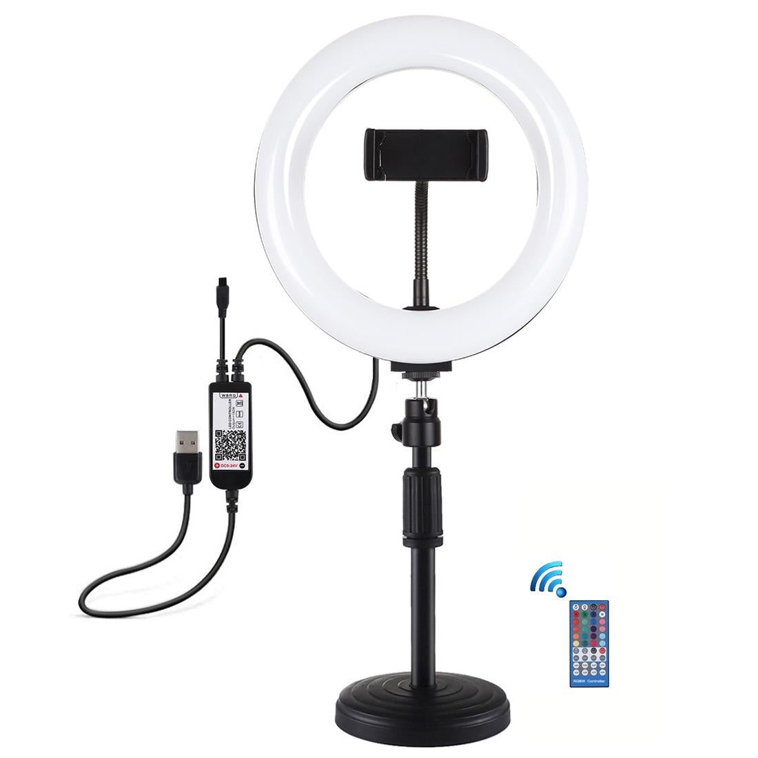 7.9 Rgbw Led Ring Light with Dual Colour Temperature and Phone Clamp