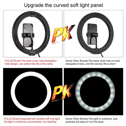 10.2 Ring Light with Usb 3 Modes Dual Colour Phone Clamp
