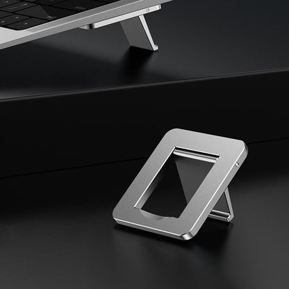 Desktop Folding Notebook Stand with Invisible Height Increase and Storage - Silver