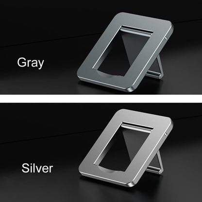 Desktop Folding Notebook Stand with Invisible Height Increase and Storage - Silver