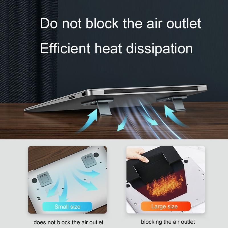 Desktop Folding Notebook Stand with Invisible Height Increase and Storage - Silver