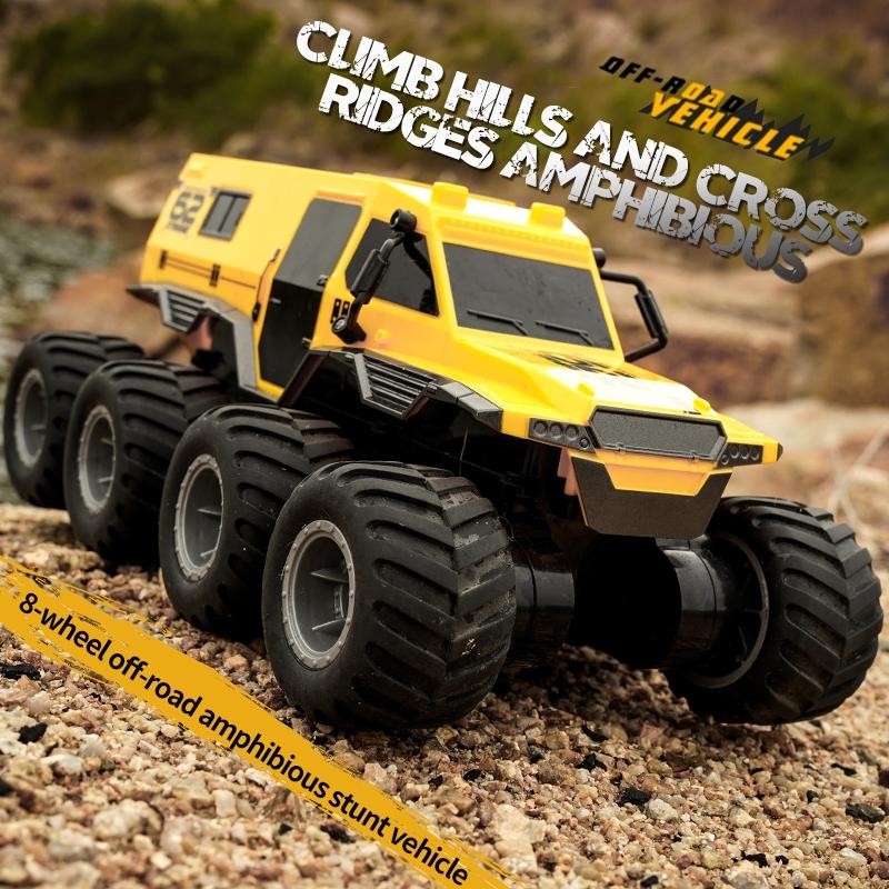 Amphibious Rc Vehicle with Eight Wheels - Yellow