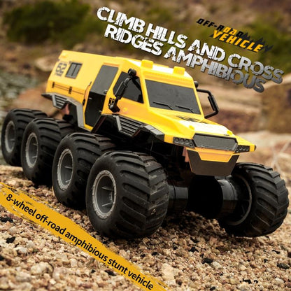Amphibious Rc Vehicle with Eight Wheels - Yellow