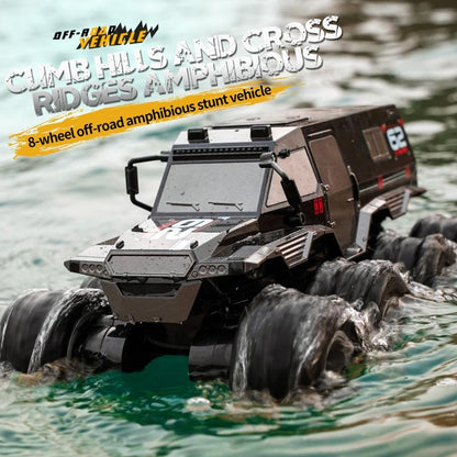 Amphibious Rc Vehicle with Eight Wheels - Yellow