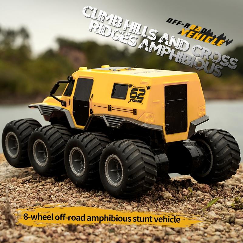 Amphibious Rc Vehicle with Eight Wheels - Yellow