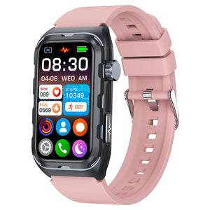 Waterproof Ecg Smart Watch For Health Monitoring - Ip68 - Pink