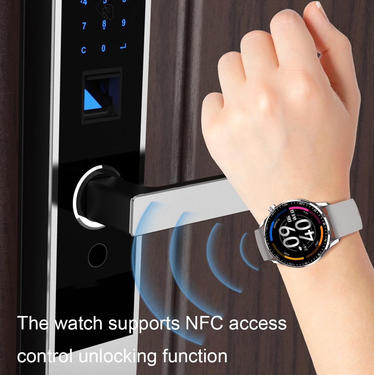 1.32 Inch Heart Rate Detection Smart Watch - Silver + Steel