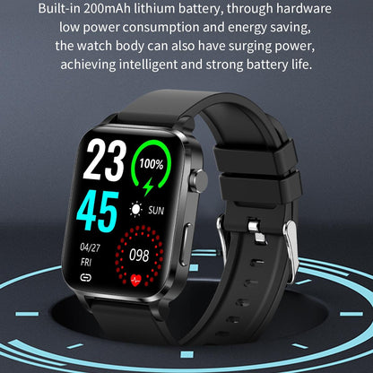 1.7 Inch Hd Square Screen Tpu Strap Smart Watch Supports Body Temperature Monitoring / Blood Oxygen Monitoring - Red