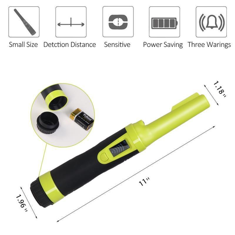 Waterproof Handheld Metal Detector with Lcd Display - Fluorescent Green
