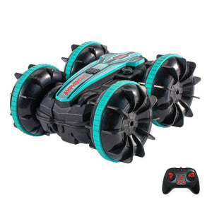 Amphibious Stunt Rc Car - Double-sided Rolling - 2.4g - Electric - Kids' Toy - Green