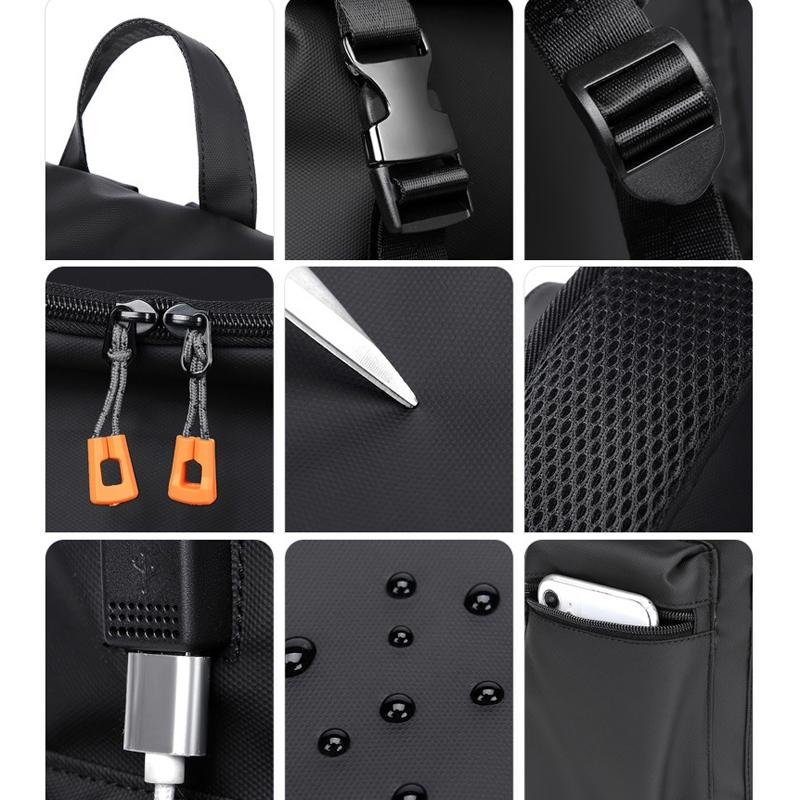 Men Business Travel Backpack - Spacious and Stylish - Grey