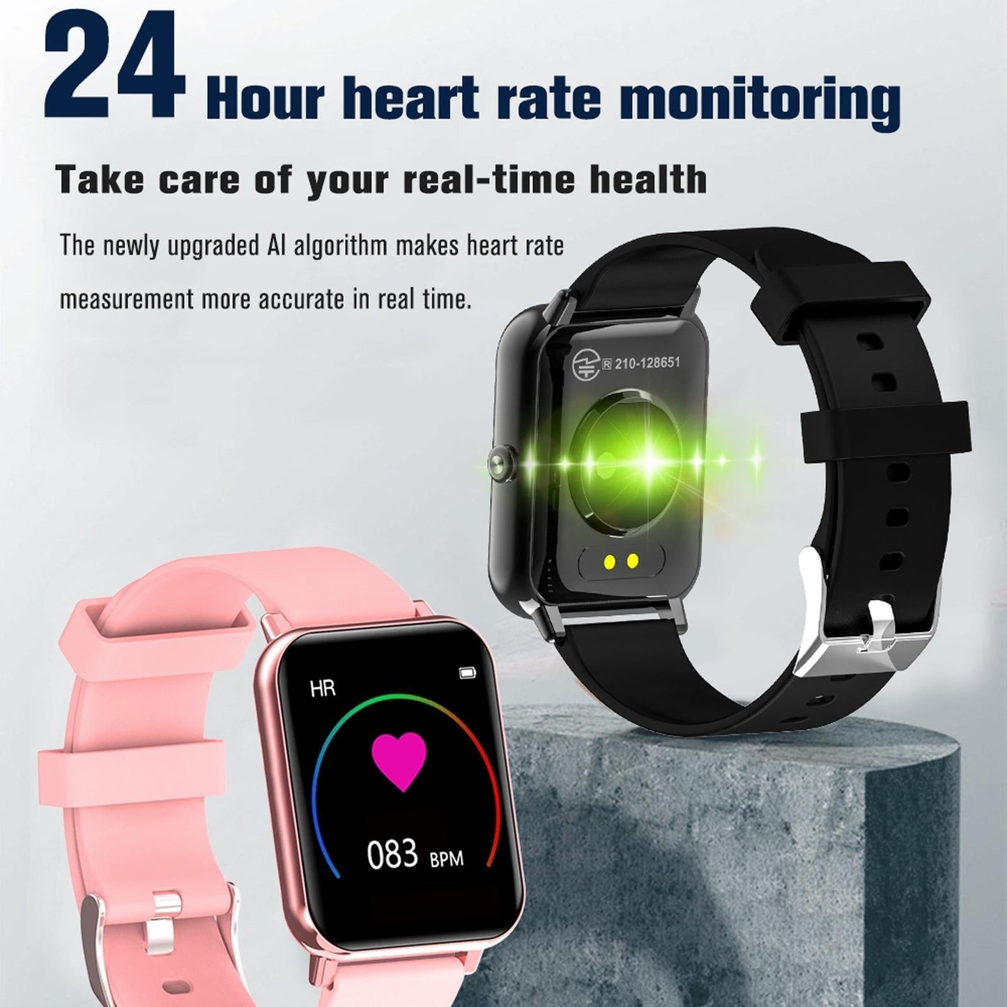 1.69 Inch Tft Screen Ip67 Waterproof Smart Watch Support Body Temperature Monitoring / Sleep Monitoring / Heart Rate Monitoring / Incoming Call Reminder - Blue