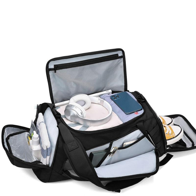 Gym Bag Separate Wet Dry-Large Black