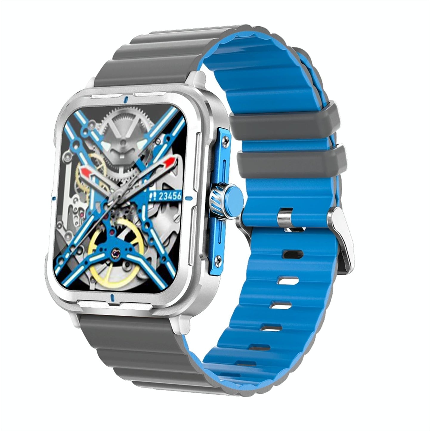 1.9 Inch Tft Square Screen Smart Watch Supports Blood Pressure Monitoring - Blue