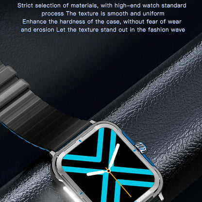 1.9 Inch Tft Square Screen Smart Watch Supports Blood Pressure Monitoring - Blue