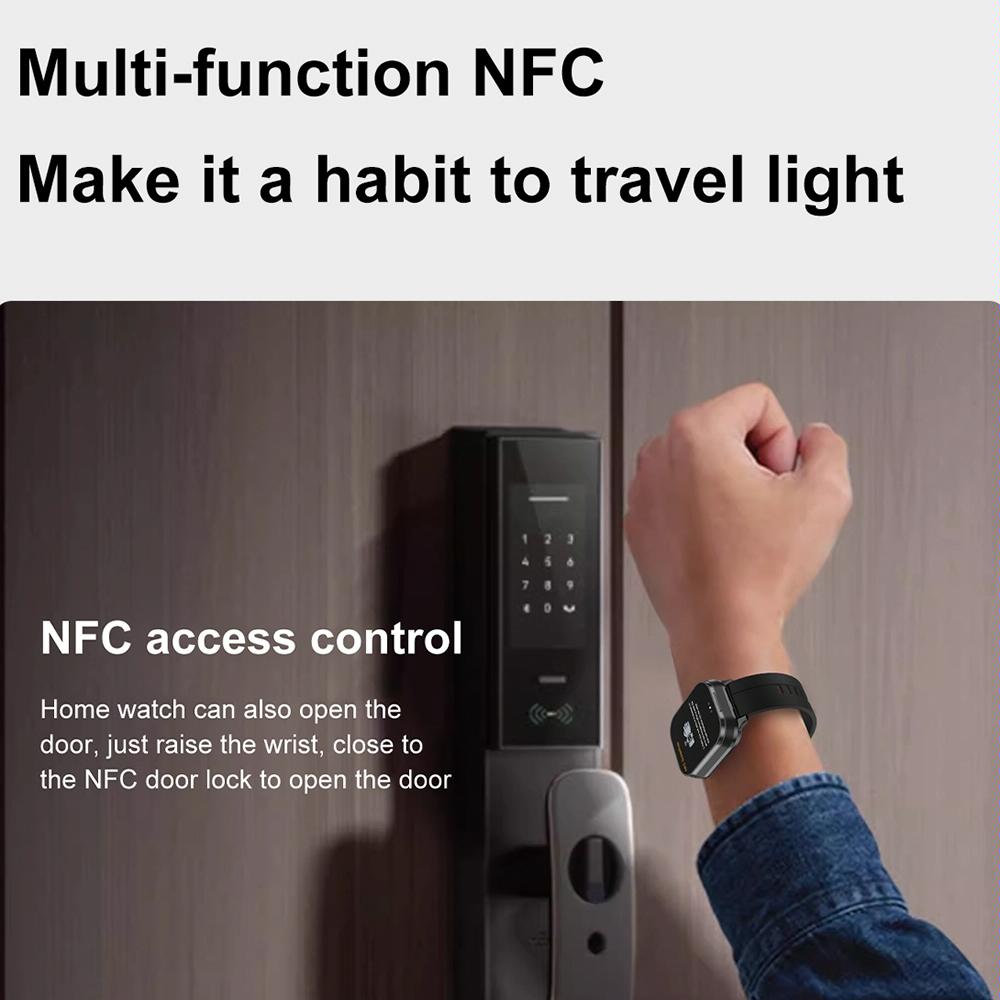 2.01 Inch 2 In 1 Bluetooth Earphone Smart Watch With Nfc & Steel Strap - Space Grey