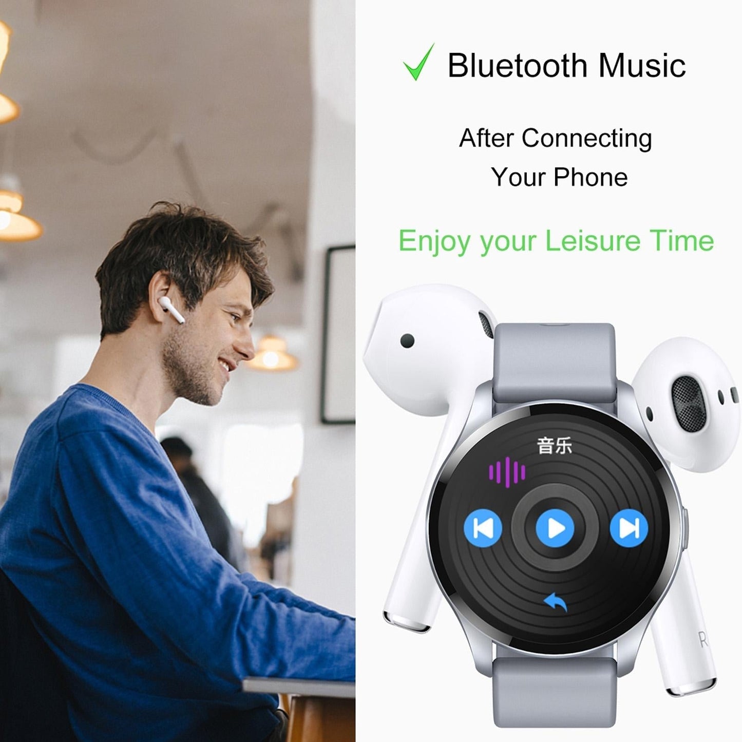 1.28 Inch Tft Colour Screen Ip67 Waterproof Smart Watch Support Body Temperature Monitoring / Sleep Monitoring / Heart Rate Monitoring - Grey