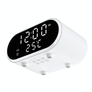 15W Wireless Charger With Mirror & Clock - White