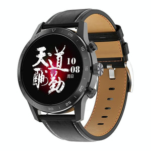 Smart Dual Display Analog Digital Call Watch - Black Leather