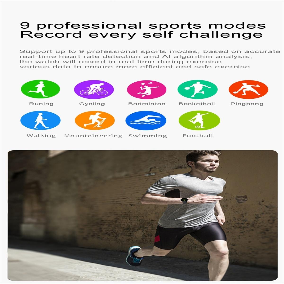 Smart Watch With Ip68 Waterproofing And Health Monitoring - Silver