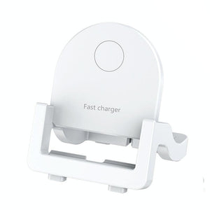 15W Vertical Wireless Fast Charger With Phone Holder - White