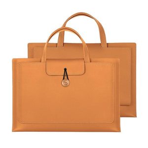Portable Laptop Inner Bag with Elastic Thread Button - Brown