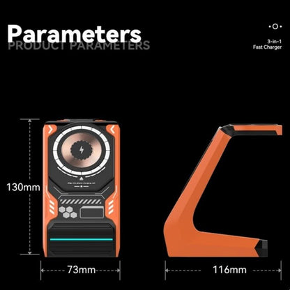 3 In 1 Wireless Charger For Mobile Phone And Earphones - Black