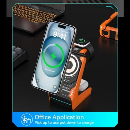 3 In 1 Wireless Charger For Mobile Phone And Earphones - Black