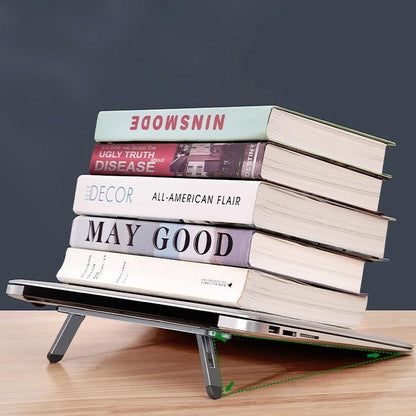 Foldable Laptop Stand with Fan and Heater - Portable and Adjustable - Gray