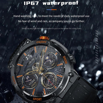 1.46 Inch Round Screen Bluetooth Smart Watch Support Health Monitoring & 100+ Sports Modes - Black