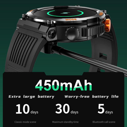 1.46 Inch Round Screen Bluetooth Smart Watch Support Health Monitoring & 100+ Sports Modes - Black