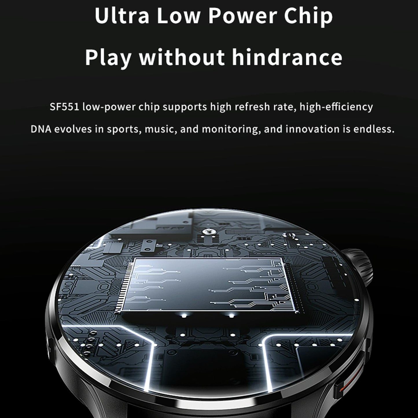 1.43 Inch Bt5.1 Smart Sport Watch With Health Monitoring - Black