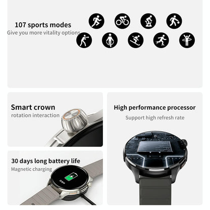 1.43 Inch Bt5.1 Smart Sport Watch With Health Monitoring - Black