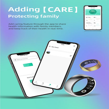 Smart Ring For Health Monitoring And Family Care - Size 20 - Gold