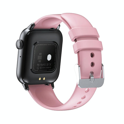 1.83 Inch Bt5.2 Smart Sport Watch Support Sleep / Heart Rate / Blood Oxygen / Temperature / Blood Pressure Health Monitor - Black + Pink