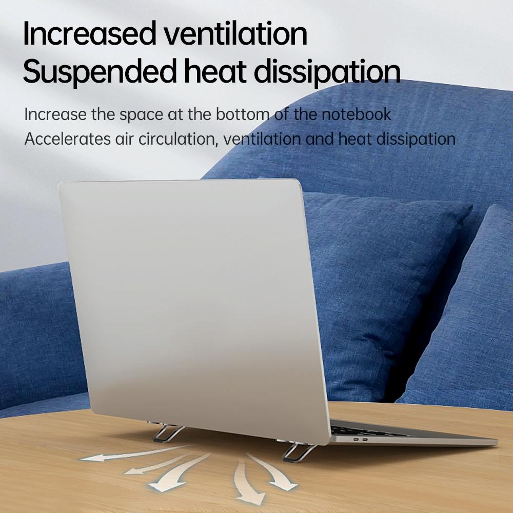 Foldable Metal Laptop Stand - Set of 2 - Black