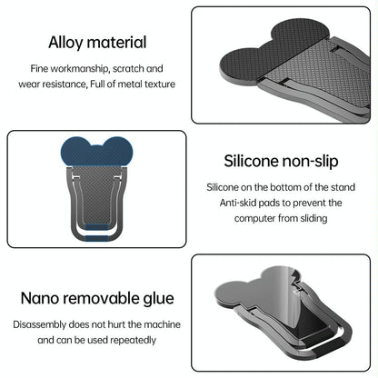 Foldable Metal Laptop Stand - Set of 2 - Black