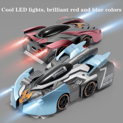 Electric Remote Control Wall Climbing Car for Kids - Mini Toy - Red Flame Handle Rc Edition