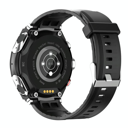 1.28 Inch Ips Touch Screen 2 In 1 Bluetooth Headset Smart Watch Support Heart Rate Monitoring / Bluetooth Music - Silver