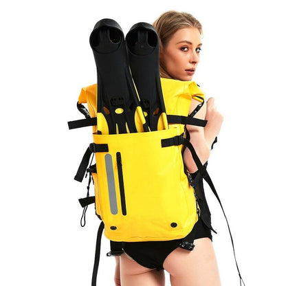 Waterproof Diving Fins Bag Scuba Swimming Backpack - Yellow
