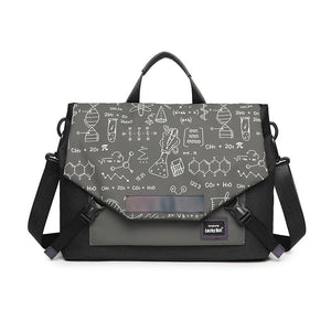 Anti-drop Crossbody Laptop Bag - Fits 13.3-16 Inch - Airbag Protection - Black Gray Equation