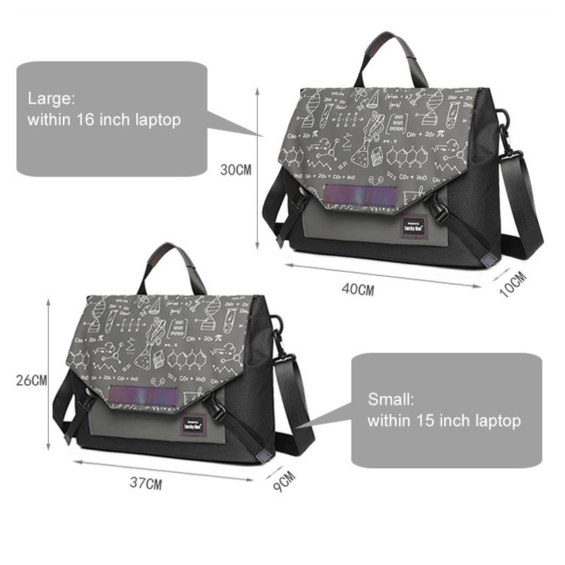 Anti-drop Crossbody Laptop Bag - Fits 13.3-16 Inch - Airbag Protection - Black Gray Equation